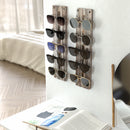 Set of 2 Wall Mount Sunglasse Storage Organizer with 5 Metal Hooks (Each)