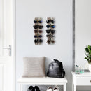 Set of 2 Wall Mount Sunglasse Storage Organizer with 5 Metal Hooks (Each)