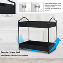 2 Tier Black Bathroom Leather Storage Rack