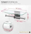 Double Toilet Paper Holder with Glass Shelf