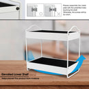 2 Tier White Bathroom Leather Storage Rack