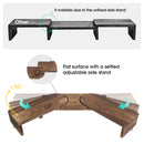 Rustic Torched Wood Dual Monitor Stand