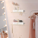 Set of 2 Gold and White Wall Mounted Hanging Jewelry Organizer