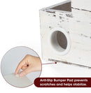 Wooden Hair Dryer and Styling Product Tool Holder Organizer with 4 Comparments