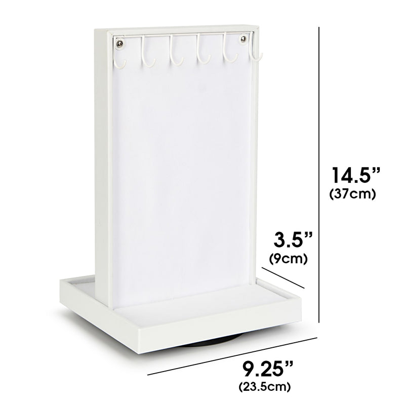 Rotating White Two-Sided Jewelry Display Stand