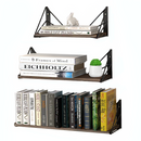 Set of 3 Floating Display Shelves with Metal Frame