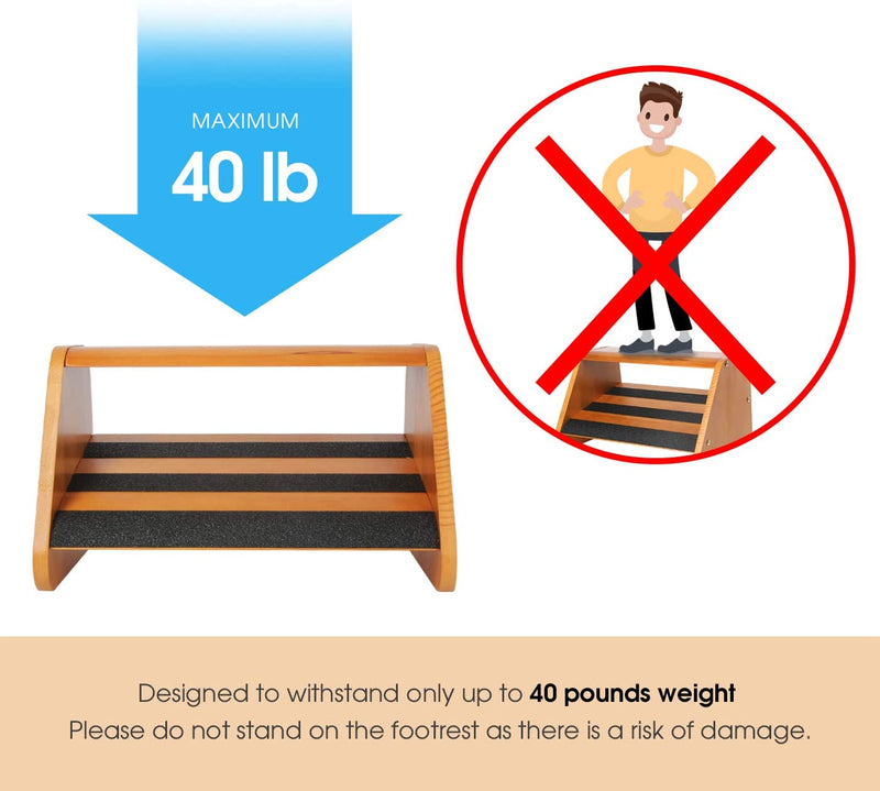 Wooden Ergonomic Double Step Foot Rest