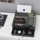 Leather Nighstand Valet Tray with Drawer