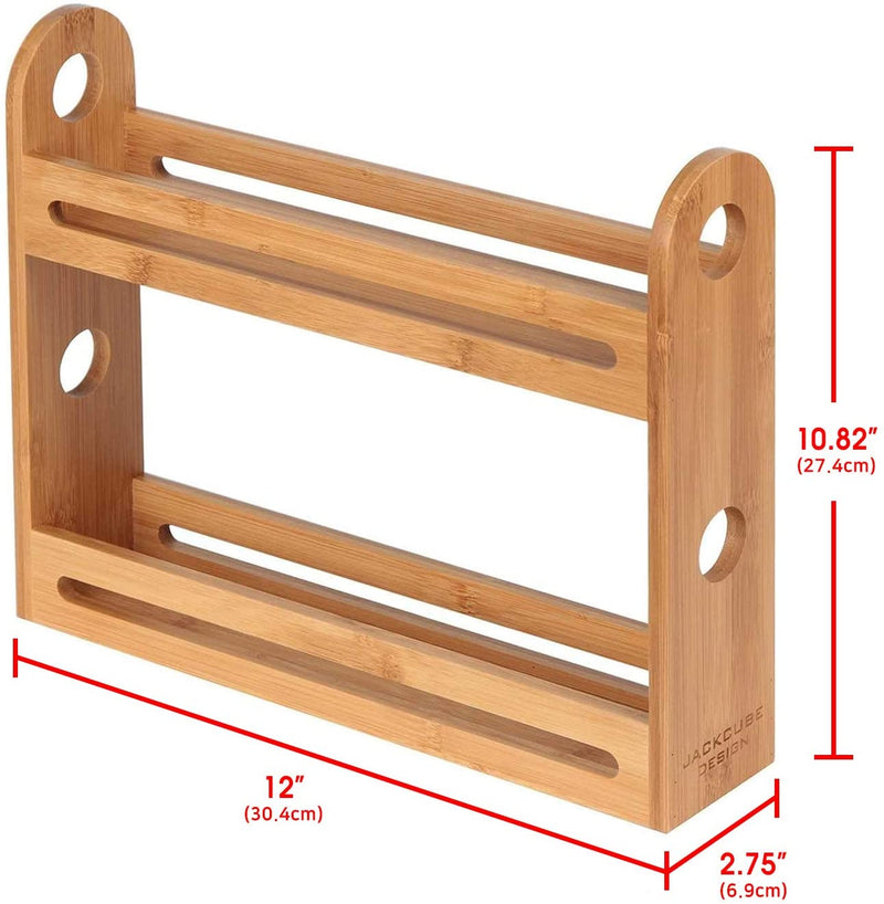2 Tier Bamboo Spice Bottle Rack