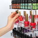 3 Tier Acrylic 360 Rotating Nail Polish Holder with White Iron Guard