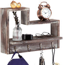Entryway Key Holder Hanging Shelf with 4 Hooks