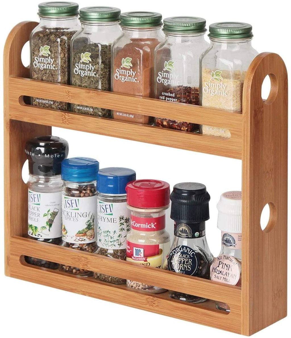 2 Tier Bamboo Spice Bottle Rack – J JACKCUBE DESIGN