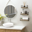 Set of 3 Black Wall Wire Rustic Wood Floating Shelves