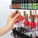 5 Tier Acrylic 360 Rotating Nail Polish Holder with White Iron Guard