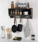 Rustic Entryway Coat Rack Storage Shelf with 3 Double Hooks