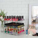 3 Tier Acrylic 360 Rotating Nail Polish Holder with White Iron Guard