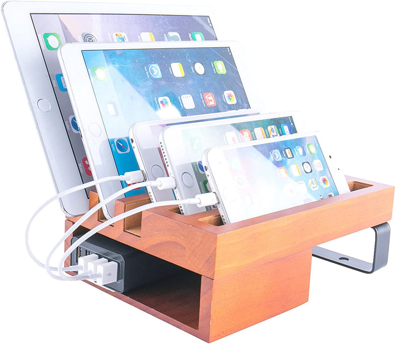 Wooden Smartphone, Tablet, Watch Charging Station Dock