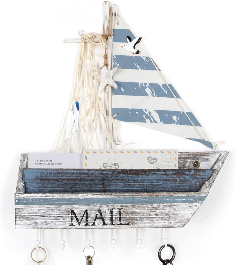 Wooden Nautical Design Mail Sorter
