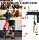 Gym Storage Rack with Wooden Shelf & 9 Hooks