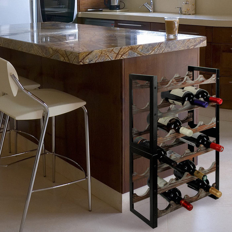 3 Tier Stackable Freestanding Wine Rack for 12 Bottles