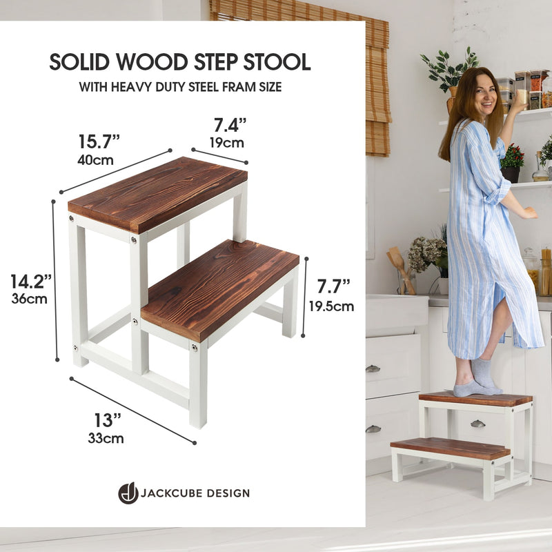 Solid Wood 2-Step Stool