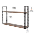 2 Tier Wall Mount Rustic Wood Shelves