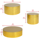 Set of 3 Gold Cake Display Stand Tray - (8inch, 10inch, 12inch)