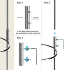 Toilet Paper Holder Stand with Metal Wire Bamboo Shelf