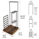 Jewelry Tree Organizer Display Stand (Black Metal with Rustic Tray)