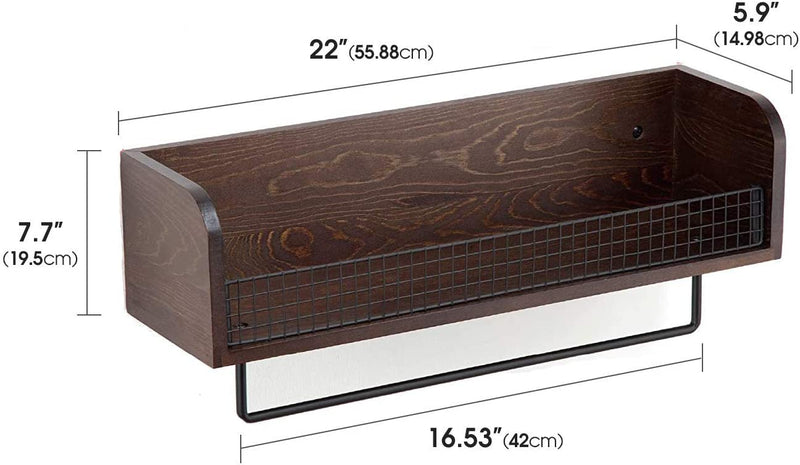Floating Kitchen Shelf with Towel Bar