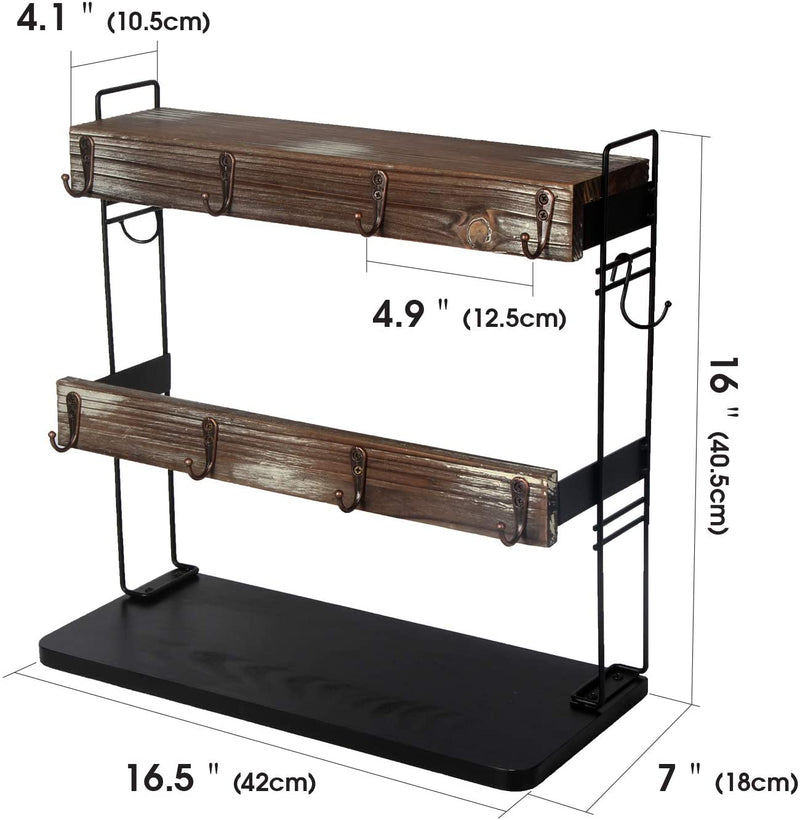 Wall Storage Shelf With Hooks Remote Control Multifunctional Stand