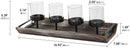 Votive Candle Holder Ceterpiece with 4 Glass Candle Inserts