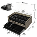 Rustic Wood Watch Box with 12 Compartment Slot