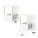 Set of 2 White Wall Hanging Planter- Indoor Succulent, Flower Wall Mount Ceramic Pots