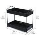 2 Tier Black Bathroom Leather Storage Rack