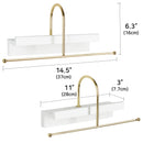 Set of 2 Gold and White Wall Mounted Hanging Jewelry Organizer