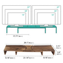 Rustic Torched Wood Dual Monitor Stand