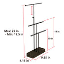 Black Metal Jewelry Tree Stand Organizer with Wood Tray
