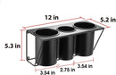 Wall Mount Black Hair Dryer Holder Stand with 3 Compartments