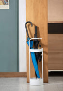 White Steel Umbrella Holder Stand for Entryway