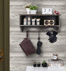 Rustic Entryway Coat Rack Storage Shelf with 3 Double Hooks