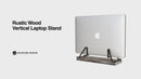 Rustic Wood Vertical Monitor Laptop Stand
