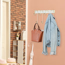 Wall Mounted Coffee Mug Cup Holder Gold Metal Rack- 8 Hooks