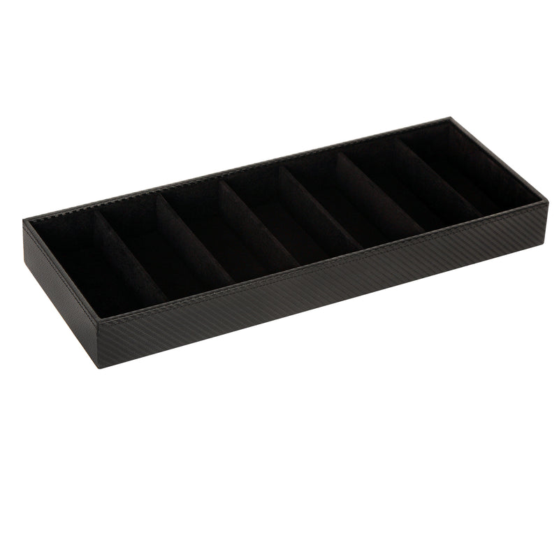 7 Compartment Black Leather Sunglass Organizer