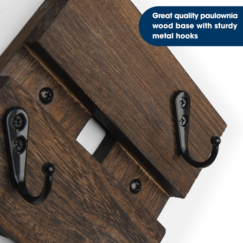 Paulownia Wood Peg Rail Wall Hooks - Set of 3