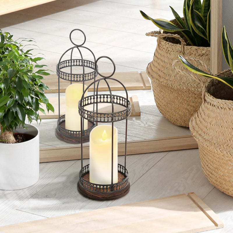 Decorative Metal LED Candle Lantern (Cage Shape)
