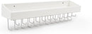 Hanging Jewelry Organizer with 23 Hooks and Shelf (White)