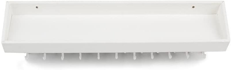 Hanging Jewelry Organizer with 23 Hooks and Shelf (White)
