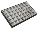 Set of 4 Different Stackable Synthetic Leather Jewelry Tray (Black)