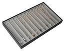 Set of 4 Different Stackable Synthetic Leather Jewelry Tray (Black)